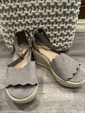 torrid Taupe Scallop Espadrille Wedge Sandals
